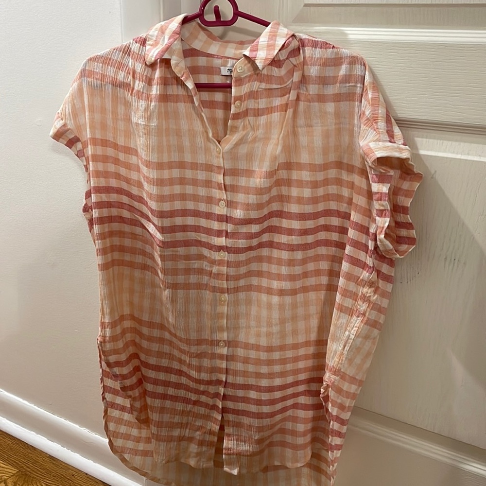 MADEWELL Central Tunic Shirt in Ombré Gingham Check